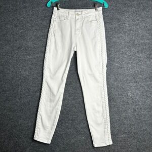 Judy Blue White Braided‎ Side Seam Skinny Jeans High Rise 3/26